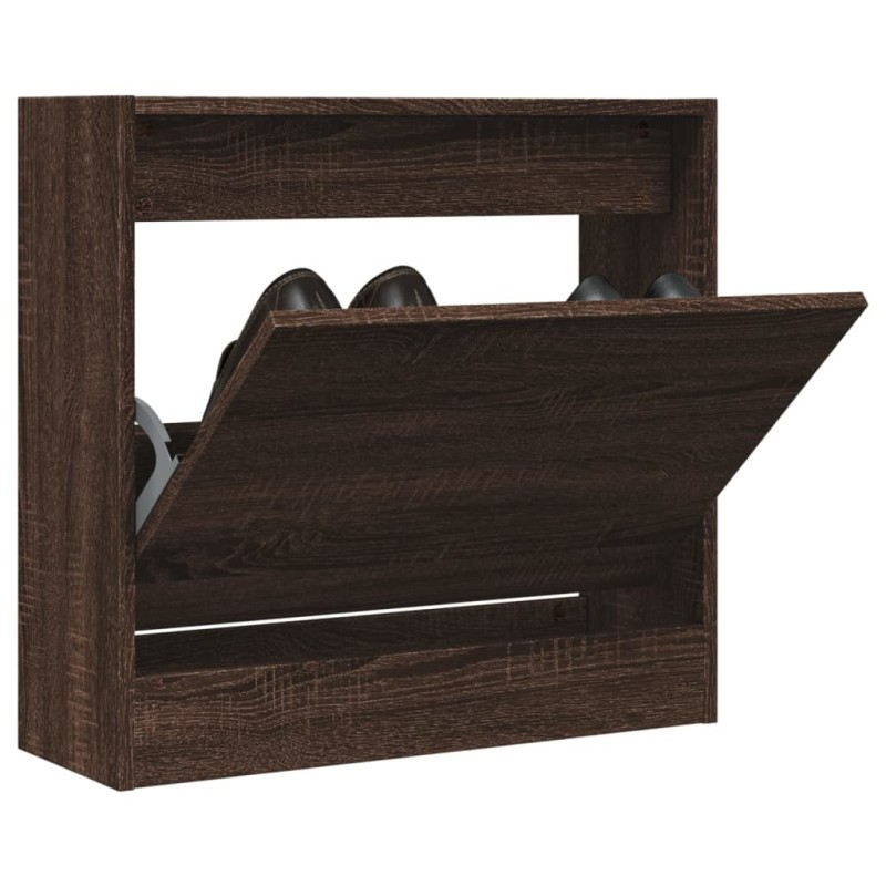 Armoire à chaussures chêne marron 60x21x57 cm bois d'ingénierie Armoire à chaussures chêne marron 60x21x57 cm bois d'ingénierie