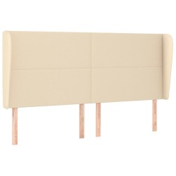 Tête de lit avec oreilles Crème 183x23x118/128 cm Tissu 