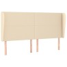 Tête de lit avec oreilles Crème 183x23x118/128 cm Tissu 