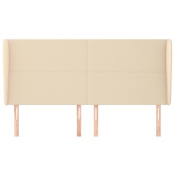 Tête de lit avec oreilles Crème 183x23x118/128 cm Tissu 