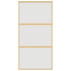 Porte coulissante doré 102,5x205 cm verre ESG dépoli aluminium 