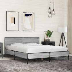 Cadre de lit sans matelas sonoma gris 160x200 cm 
