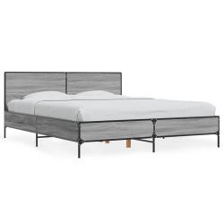 Cadre de lit sans matelas sonoma gris 160x200 cm 