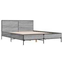 Cadre de lit sans matelas sonoma gris 160x200 cm 