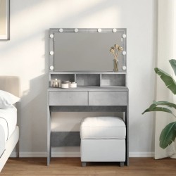 Coiffeuse avec LED gris béton 80x41x134,5 cm 