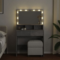 Coiffeuse avec LED gris béton 80x41x134,5 cm 
