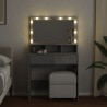 Coiffeuse avec LED gris béton 80x41x134,5 cm 