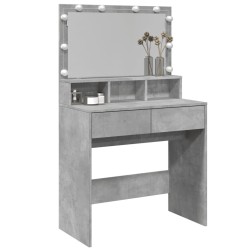 Coiffeuse avec LED gris béton 80x41x134,5 cm 