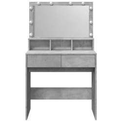 Coiffeuse avec LED gris béton 80x41x134,5 cm 