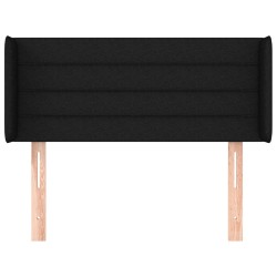 Tête de lit avec oreilles Noir 83x16x78/88 cm Tissu 