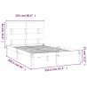 Cadre de lit sans matelas 150x200 cm bois massif 