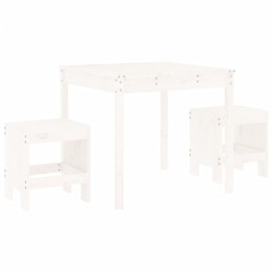 Ensemble de bistrot de jardin 3 pcs blanc bois de pin massif 
