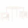 Ensemble de bistrot de jardin 3 pcs blanc bois de pin massif 