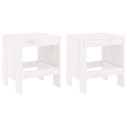 Ensemble de bistrot de jardin 3 pcs blanc bois de pin massif 