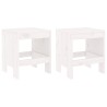 Ensemble de bistrot de jardin 3 pcs blanc bois de pin massif 