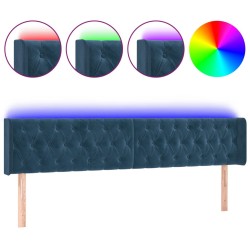 Tête de lit à LED Bleu foncé 203x16x78/88 cm Velours 