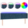 Tête de lit à LED Bleu foncé 203x16x78/88 cm Velours 