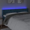 Tête de lit à LED Bleu foncé 203x16x78/88 cm Velours 