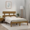 Cadre de lit sans matelas marron miel 200x200 cm bois massif 