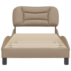 Cadre de lit sans matelas cappuccino 90x190 cm similicuir 