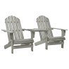 Chaises de jardin Adirondack avec table bois de sapin gris 