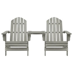 Chaises de jardin Adirondack avec table bois de sapin gris 