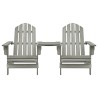 Chaises de jardin Adirondack avec table bois de sapin gris 