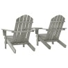 Chaises de jardin Adirondack avec table bois de sapin gris 
