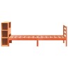 Lit bibliothèque sans matelas cire marron 100x200cm bois massif 