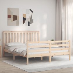 Cadre de lit sans matelas bois massif 