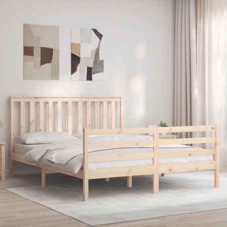 Cadre de lit sans matelas bois massif 