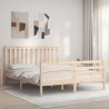 Cadre de lit sans matelas bois massif 