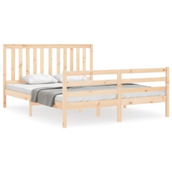 Cadre de lit sans matelas bois massif 