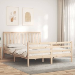 Cadre de lit sans matelas bois massif 