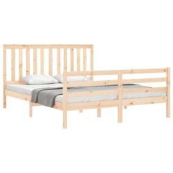 Cadre de lit sans matelas bois massif 