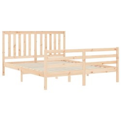 Cadre de lit sans matelas bois massif 