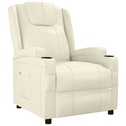 Fauteuil inclinable Blanc crème Similicuir 