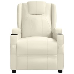 Fauteuil inclinable Blanc crème Similicuir 