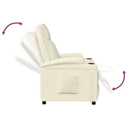 Fauteuil inclinable Blanc crème Similicuir 