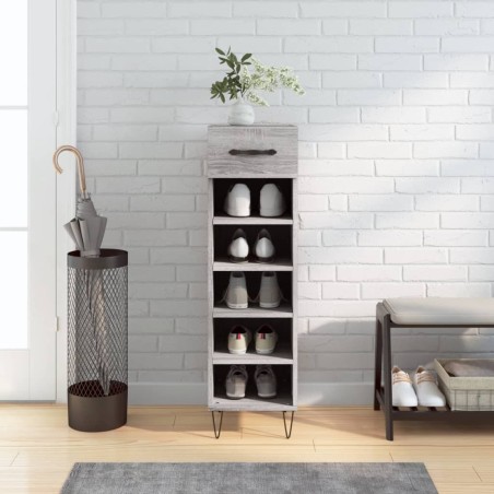 Meuble à chaussures sonoma gris 30x35x105 cm bois d'ingénierie 