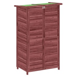 Abri à outils de jardin moka 83x57x140 cm bois massif pin 