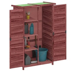 Abri à outils de jardin moka 83x57x140 cm bois massif pin 