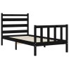 Cadre de lit sans matelas noir 100x200 cm bois massif de pin 