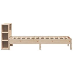 Lit bibliothèque sans matelas 90x190 cm bois de pin massif 