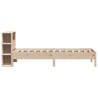 Lit bibliothèque sans matelas 90x190 cm bois de pin massif 
