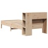 Lit bibliothèque sans matelas 90x190 cm bois de pin massif 