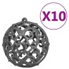 Set de boules de Noël avec pic et 300 LED 120pcs Blanc et gris 