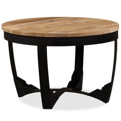 Table basse bois de manguier brut 60x40 cm 
