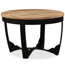 Table basse bois de manguier brut 60x40 cm 