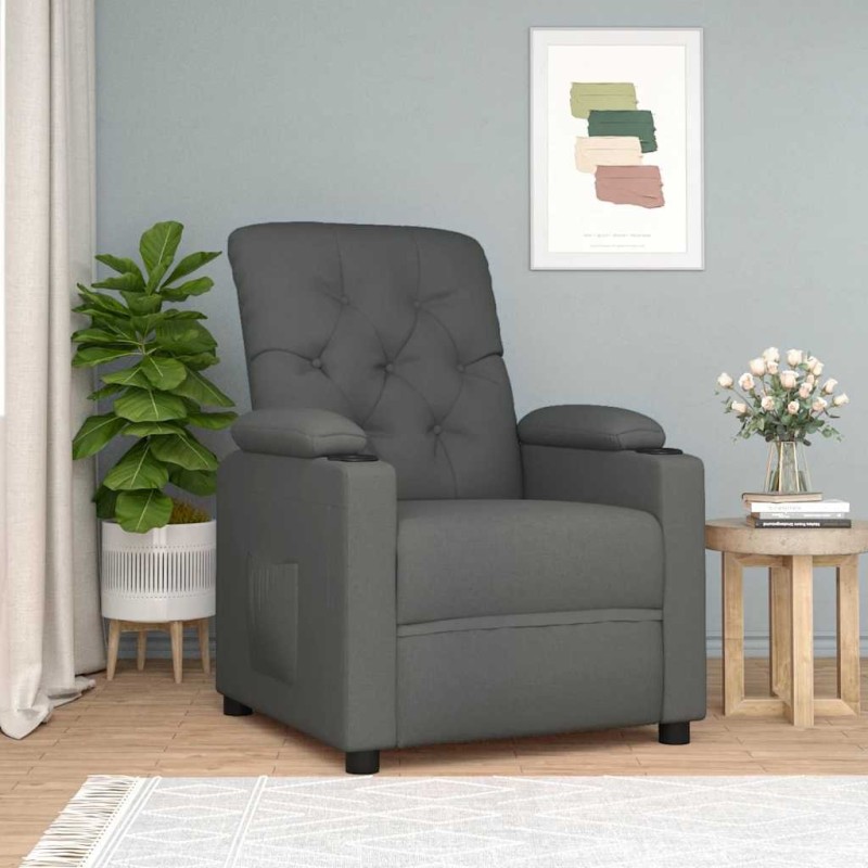 Fauteuil inclinable Gris foncé Tissu 